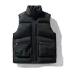 Colete masculino de algodão para inverno para usar por cima, gola alta casual, espesso e quente, jaqueta sem mangas para outono e inverno