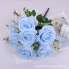 Laço de Cabo com Plantas Aquáticas Anna Rose Decoração de Casa Arranjo de Casamento Rosa Anna Artificial de 7 Cabeças