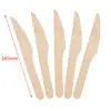 Cuchillo y tenedor de madera desechables cuchara al por mayor protección ambiental vajilla de abedul logotipo degradable tenedor cuchara de madera para helado postre