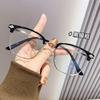 Nuevas gafas planas retro con diseño de cejas y antiluz azul, montura de gafas de negocios, montura de gafas de moda de medio marco, montura de gafas para hombres, se pueden equipar