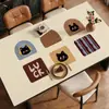 Jogo Americano de Mesa de Jantar Retrô, Toalha de Mesa Cartoon de Luxo Leve e de Alta Qualidade, Impermeável e à Prova de Óleo, Jogo Americano Isolante Térmico Sem Lavagem, Jogo Americano Protetor Resistente a Altas Temperaturas
