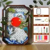 Material DIY Pintura Esmaltada Filigrana Hecha a Mano Bandeja de Té de Cristal de Nogal y Loto Posavasos Tradicional Antiguo de Carpas
