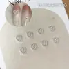 Joias Populares para Nail Art de Laço e Coração Mini Simples Fita Flutuante Prateada Combinada com Acessórios de Joias para Nail Art Douradas