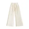 Traje Casual de Tencel para Mujer 2026 Nuevo Estilo Top Irregular Sexy Hombros Descubiertos Pantalones de Pierna Ancha de Cintura Alta Largos hasta el Suelo