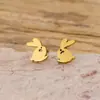 Brincos de Coelho Divertidos de Aço Inoxidável Desenho Animado Moda Personalizada Fofo Animal de Desenho Animado Mini Brincos Fabricante Atacado