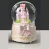 Hermoso Momento Nevado de Ensueño Adorno de Bola de Cristal Luminoso Estilo Cuento de Hadas Artesanía Decorativa Regalo de Cumpleaños