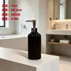 Botella dispensadora de loción de vidrio de color, franjas verticales, bomba de presión, botella rellenable, botella de champú de 360 ml, botella de gel de ducha para hotel