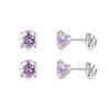 Pendientes F136 Titanio Super Flash 5A Varios Colores Cristal Cuadrado Circonita Hebilla de Mariposa Joyería para Perforación Cuerpo de Aleación de Titanio G23