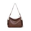 Bolso Hobo de Cuero de Vaca Curtido Vegetal Estilo Ximengyao, Capa Superior de Verano, Debajo del Brazo, Gran Capacidad, Bolso de Mano, Bolso de Hombro Cruzado para Viajes Diarios