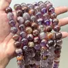 Tiras de Cuentas Redondas Moradas Fantasma Natural para Joyería DIY Accesorios de Collar Hecho a Mano Venta al por Mayor Cuentas Sueltas de Cristal Morado