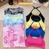 Nova Blusa Feminina de Verão 2026 Fina com Proteção Solar, Estampa de Letras, Rede Tie-Dye, Manga Longa, Levemente Transparente, Blusa de Proteção Solar de Corte Solto
