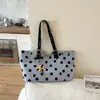 Bolsa Tote de Bolinhas de Nicho Estilo Coreano de Grande Capacidade, Bolsa de Ombro Diária Moderna e Fashion, Versátil para o Trabalho e Uso Casual, Bolsa de Ombro