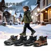 Zapatos de algodón para exteriores para niños, de invierno, engrosados y cálidos, zapatillas deportivas para niños con forro de felpa, antideslizantes, para niños mayores, botas de nieve, estilo transfronterizo