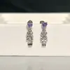 Colección de Pendientes de Hueso del Oído Morado de Ensueño Pendientes de Zirconia Pendientes Planos Espirales de Titanio Médico para el Hélice Pendientes de Hueso del Oído Morados