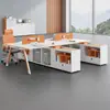 Escritorio de Oficina para 2 Personas Escritorio Financiero de Oficina y Combinación de Silla Escritorio Moderno Simple para Personal Estación de Trabajo para 4 Personas