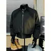 Chaqueta de vuelo deconstruida estilo americano para hombre, chaqueta corta de béisbol oversize de moda para otoño, prenda exterior elegante y genial