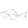 Nuevas Gafas Anti-Luz Azul para Niños Marco Suave Tr90 Gafas de Estudiante Espejo Plano Patillas Curvas Montura Redonda 5434