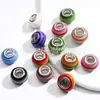 Cuentas de rayas de arcoíris con agujero grande, cuentas sueltas de resina, cuentas de colores imitación cristal, accesorios para joyería, kit de pulsera DIY, cuentas