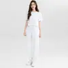 Verano 2026 Nuevo Estilo Color Sólido Versátil Casual Holgado Pierna Ancha Rectos Pantalones Deportivos para Mujer con Cintura Elástica