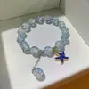 Pulseira Popular de Vidro com Fragmentos de Jade para Homens e Mulheres, Simples Bicolor Fragmento de Gelo Brilhante Acessórios para Pulseira Atacado