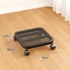 Carro de placa de hierro, carrito tortuga, plataforma larga móvil con ruedas universales, mini remolque para transportar mercancías, polea deslizante, forma redonda