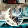 Colgante creativo 2D de hada de luna nueva, colgante acrílico plano transfronterizo para interior de coche, decoraciones para fiesta navideña