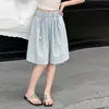 Pantalones Cortos Ligeros de Verano con Protección Solar para Niñas, Pierna Ancha, Secado Rápido, Casual, Holgados, Frescos, de Cinco Puntos