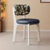 Silla de Comedor Nórdica de Madera Maciza, Silla para Mesa de Comedor del Hogar, Silla de Ocio Minimalista de Lujo Ligero Vintage para Sala de Estar, Comedor, Hotel, Taburete de Tocador