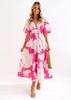 Vestido longo feminino de verão, novo temperamento estampado, moda europeia e americana, 2024