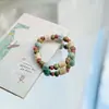 Pulsera de cerámica de Jingdezhen, nueva y que no se decolora, para estudiantes mujeres, pulsera de cuentas de estilo antiguo, pulsera de cerámica fresca y moderna