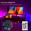 Kit de Tira de Luz para Mesa de Jogo, Casa Inteligente, Bluetooth USB, Fundo, Colorida 5050 RGB 5V Baixa Tensão, Luz Ambiente com Controle de 24 Teclas