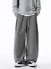 Pantalones de Chándal Casuales para Otoño e Invierno Unisex Rectos Holgados Versátiles Deportivos Pareja Retro Americano Color Sólido Pantalones Largos