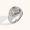 Collar espiral de personalidad temperamento transfronterizo de Europa y Estados Unidos acero inoxidable chapado en oro de 18K concha micro engastado aretes anillo mujeres