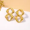 Pendientes Geométricos de Moda para Mujer 2025 Nuevo Estilo Pendientes de Acero de Titanio Chapados en Oro de Alta Gama Aro Versátil Estilo Simple Ins