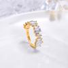 Anillo de diamante de circonita dispersa Wanying jewelry plata de ley 925 irregular estilo frío ins diseño creativo personalizado accesorios