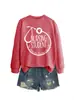 Estudante de enfermagem Amazon Wish site independente moletom casual confortável versátil feminino gola redonda manga longa