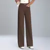 Pantalones de Mujer Elegantes y con Caída, que Cubren la Cadera, Versátiles, Novedad Otoño 2026, Tiro Alto, Adelgazantes, Holgados, Casual, para Ir al Trabajo, Pierna Ancha