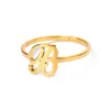 Joia de Anel Mais Vendida Transfronteiriça Moda Europeia e Americana Criativo 26 Letras Anel de Aço Inoxidável Anel Ajustável Atacado