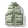 Chaleco de algodón para hombre de invierno con cuello alto, engrosado y cálido, chaqueta sin mangas, color liso estilo ropa de trabajo, hecho a medida para grupos