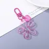 Llavero Transparente de Flor Corazón Colorido Colgante de Joyería DIY Encanto Creativa de Flor Hueca para Bolsa Venta al por Mayor
