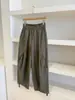 Pantalones Cargo Holgados de Color Sólido de Pierna Ancha con Cintura Alta Elástica, Pantalones Largos Casuales para Mujer, Diseño Otoño 2025, Pantalones de Chándal Plisados con Empalme