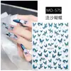 Celebridad de Internet Más Vendidos Retro Azul Brillante Arena Movediza Mariposa Pegatinas para Uñas con un Toque de Lujo de Alta Gama y Pegatinas para Uñas de Mariposa en Relieve