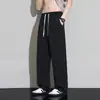 Pantalones de Lino de Seda Helada para Hombre 2026 Nuevo Verano Delgados Holgados Rectos de Secado Rápido Tallas Grandes Casuales Pantalones para Hombre