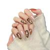 Yihe OriginalEstampa de Leopardo SelvagemOlho de Gato Estilo InsUnhas Usáveis Feitas à MãoBranqueamento Arte de Unhas de Alto PadrãoUnhas Postiças