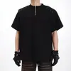 Camiseta Masculina de Manga Curta Meio Zíper Pesada Marca Tendência Verão Scoundrel Design Cool Cleanfit Solta Manga Curta