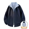 Chaqueta de Trabajo Harrington Retro a Cuadros Americana de Moda Doble Cara para Hombres y Mujeres Moda Suelta Casual Ropa de Abrigo para Parejas