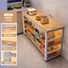 Estante de suelo multicapa para barra de bar, mesa estrecha con estantes, mesa de comedor, mesa divisoria para sala de estar, mesa larga simple de ocio para balcón