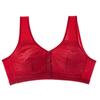 Ropa interior de encaje para la madre de Zhang Yan para mujeres de mediana edad y mayores sin aro de acero, sujetador tipo chaleco de algodón, fino, cómodo, con cierre frontal, sujetador para mujer