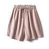 Shorts de Trabalho Simples e Confortáveis em Estilo Japonês com Toque Fresco, Feitos de Cupro, Tencel e Linho, Apresentando uma Textura Delicada, Macia, Sedosa e Amiga da Pele com Cintura Elástica