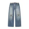 Moda feminina europeia e americana transfronteiriça, jeans flare de cintura média mais vendidos do INS do AliExpress
